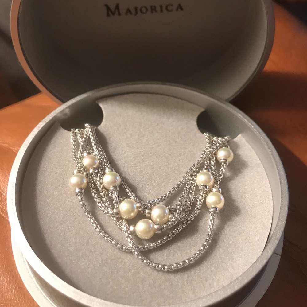 Majorica Pearl and Silver bracelet